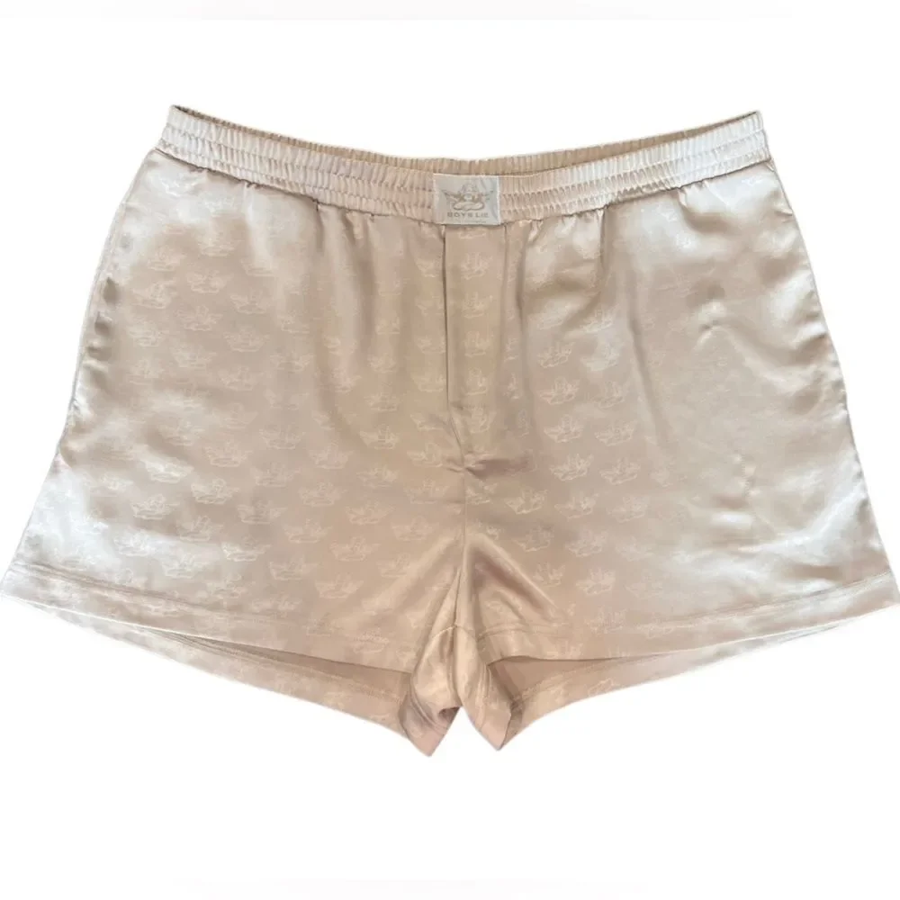 Boys Lie Satin Lounge Shorts all-over cherub print Size XXL - Picture 6 of 16